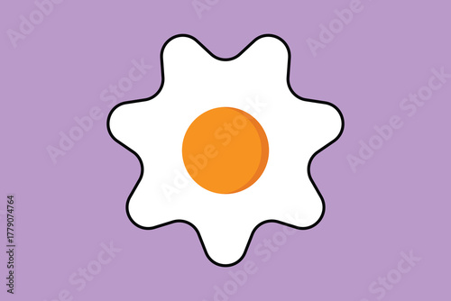 Poached Egg Fried Vector