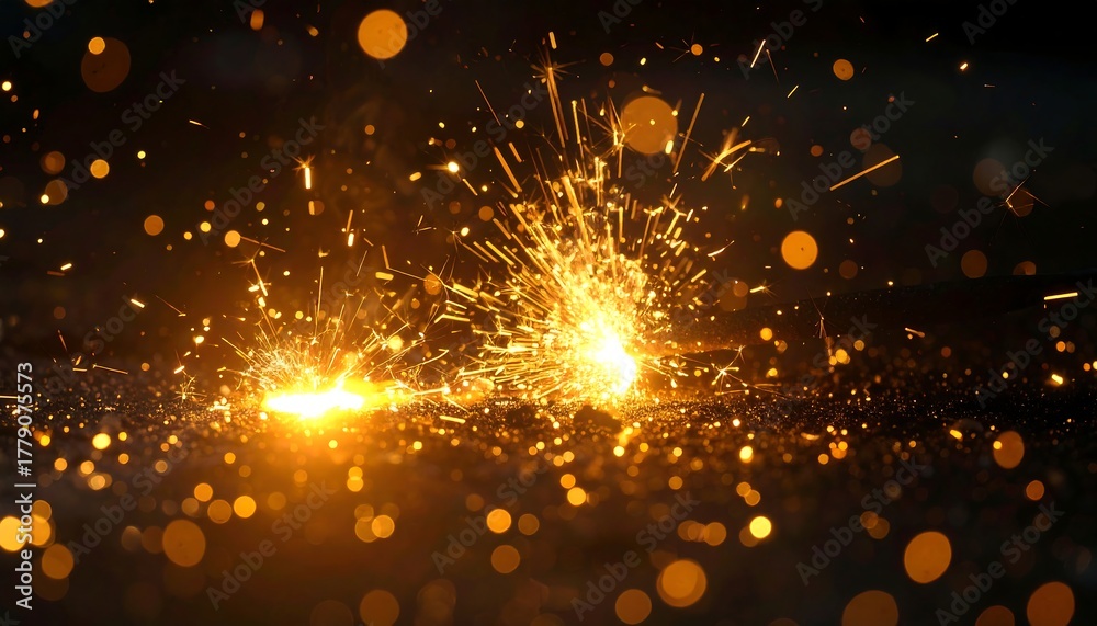 Obraz premium Sparkling fireworks on dark background