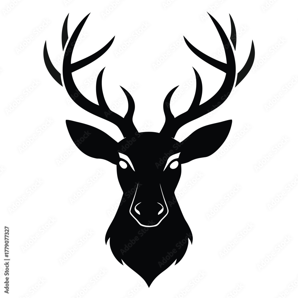 Fototapeta premium Deer head silhouette illustration