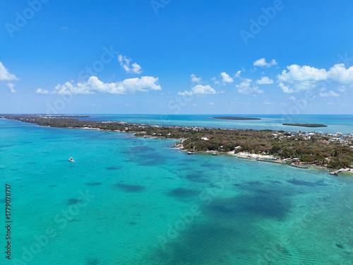 Bay and coastline views in Key Largo in the Florida Keys, United States.	