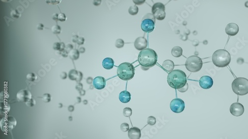 Foto Propylene, also known as propene, C3H6 molecule