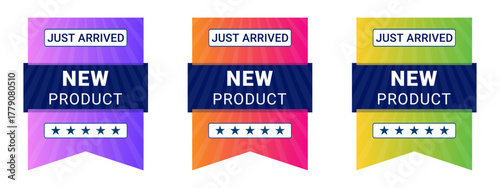 New Product Arrival Badges with Just Arrived Banners