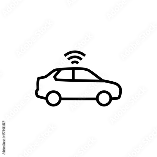Sleek autonomous car icon driving future mobility innovation, a modern design for smart transportation and driverless technology concepts originally vector