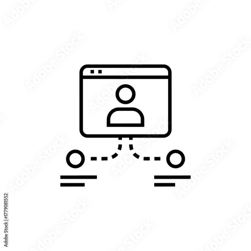 Modern vector graphic representing online networking, connecting people through video conferencing, virtual meetings, and digital communication platforms