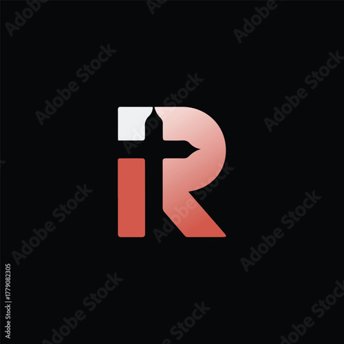 Elegant letter R design for modern brand identity reflecting faith and trust in simple minimalist style