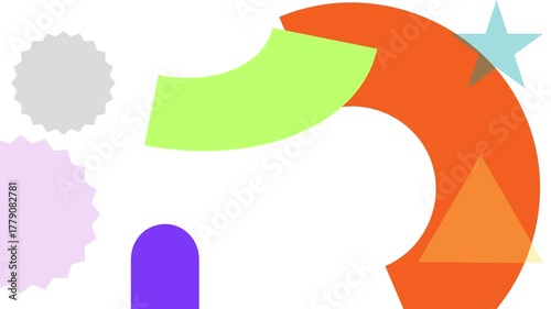 multi coloured geometrical background template design, semi circle, geometrical shapes, pastel coloured, 