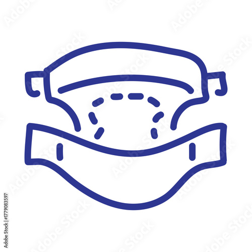 Blue line icon illustrating the moisture-wicking and breathable properties of a fabric layer.