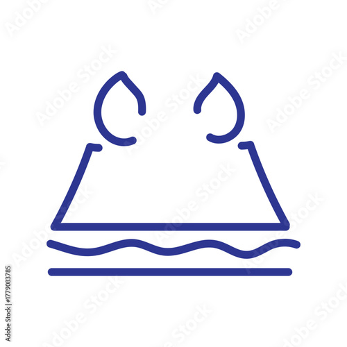 Blue line icon illustrating the moisture-wicking and breathable properties of a fabric layer.