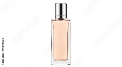 Elegant perfume bottle isolated on transparent background, luxury fragrance container for beauty and personal care product design