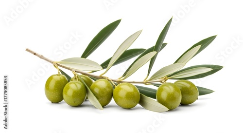 Wallpaper Mural Black and green olives with leaves isolated on white background Torontodigital.ca