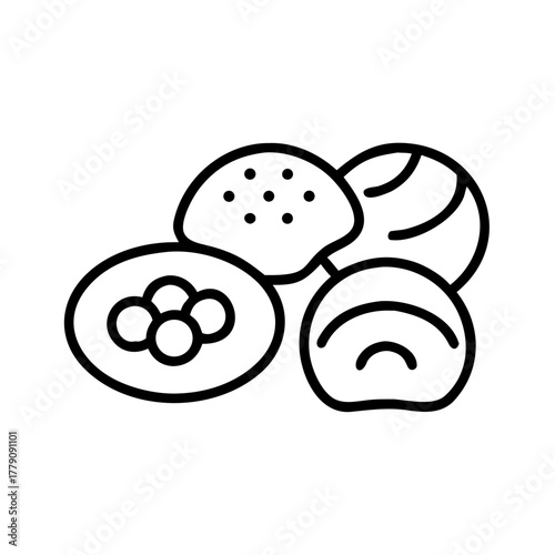 Diverse selection of traditional baked goods on a plate