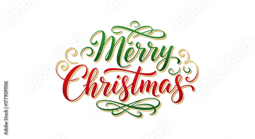 Merry Christmas Festive and Elegant Calligraphy for Holiday Greetings