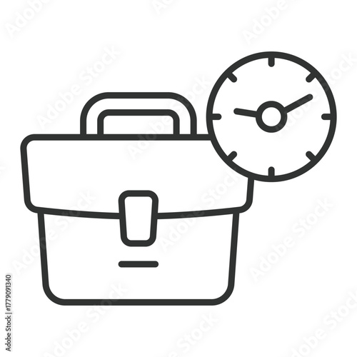 Part time job icon in line design. part time job, schedule, flexibility, remote, balance, productivity, independence on white background vector. Part time job editable stroke icon