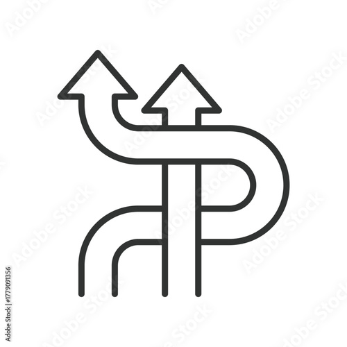 Flexibility icon in line design. flexibility, adaptation, hybrid work, schedule, freedom, remote, productivity on white background vector. Flexibility editable stroke icon