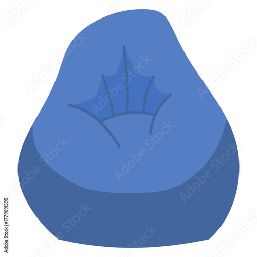 Vector illustration of a blue bean bag chair
