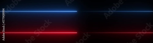 Vertical Split with Blue and Red Neon Lines on Dark Gradient Background horizontal