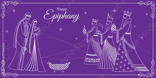Vector illustration of Happy Epiphany social media template