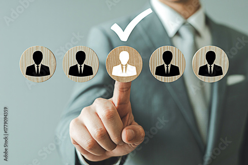 Selecting the best candidate concept of human resources and recruitment process for business success