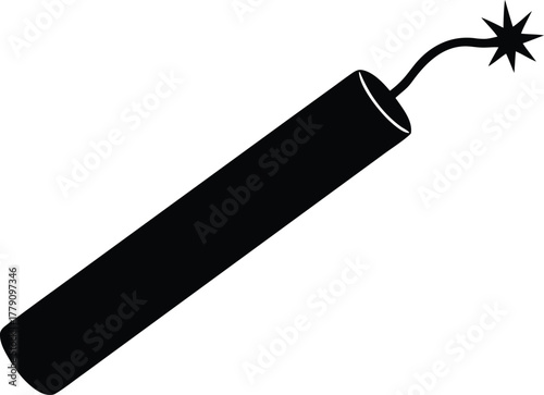 Explosive dynamite stick silhouette icon