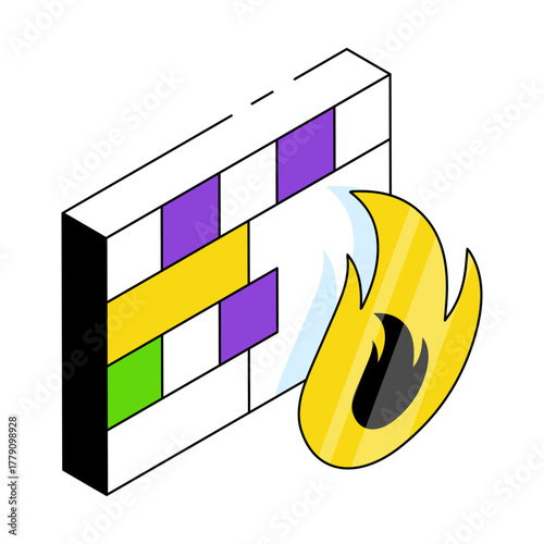 An editable design icon of firewall