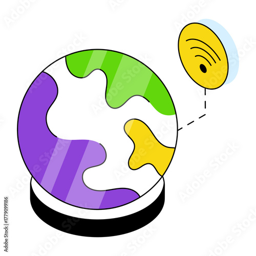 Editable design icon of global wifi 