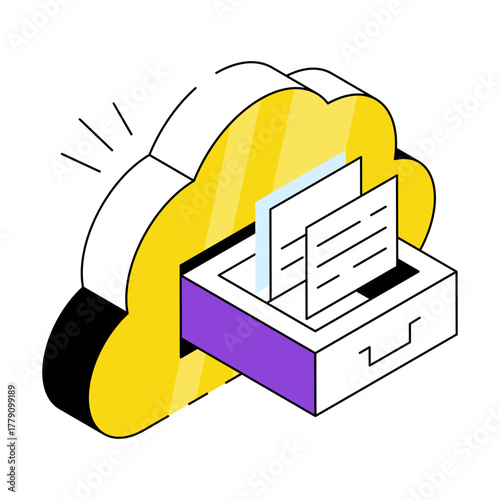 Vector design of cloud drawer 
