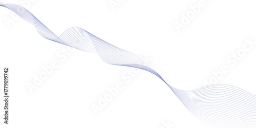 Abstract wave element for design. Digital frequency track equalizer. Stylized line art background. Vector illustration. Wave with lines created using blend tool.	