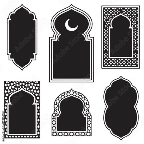 Islamic Arch Window Vector Set
