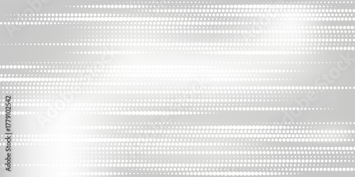 Dot mesh silver foil background with metal mirror texture. Chrome gradient surface with light abstract modern