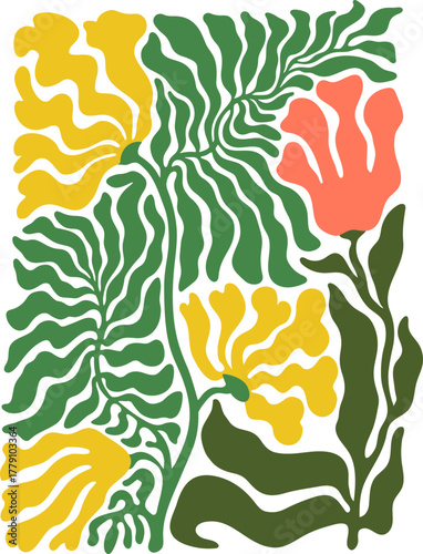 floral poster wavy