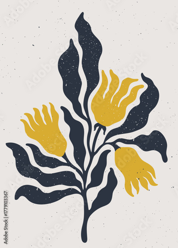 abstract floral wall art