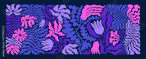 floral mural composition