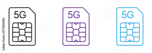 5g sim card icon. Vector illustration.