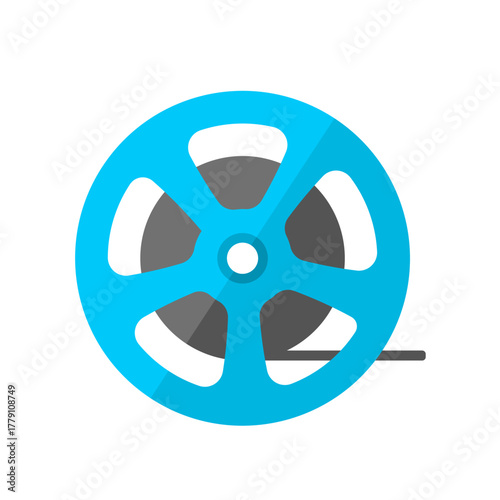 Film reel movie videotape -  flat vector icon