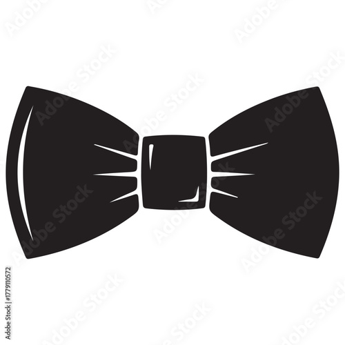 Elegant Black Bow Tie Isolated on White Background