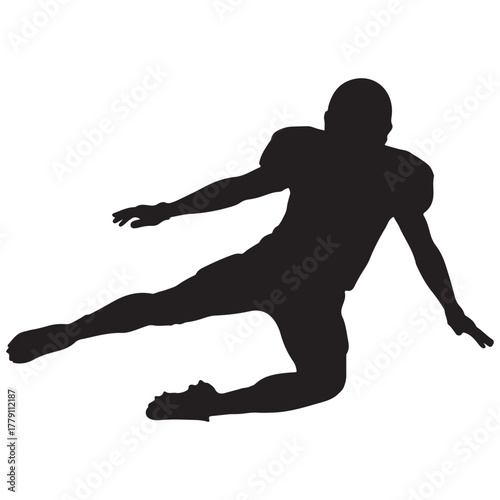 Dynamic Silhouette of a Football Player in Action Pose