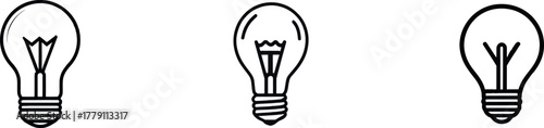 The symbol of a light bulb drawn in a single line represents creativity and idea in a minimalist design isolated on a white background in eps
