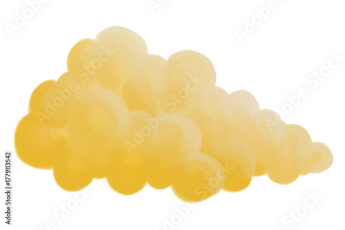 Yellow cloud on white background