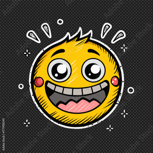 Hand Drawn Doodle Emoticon Set — Chalk or Marker Style Smiley Faces with Various Expressions on Transparent Background