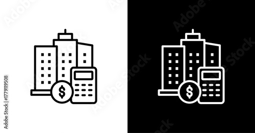 Cost Estimation  White Icon Set Design