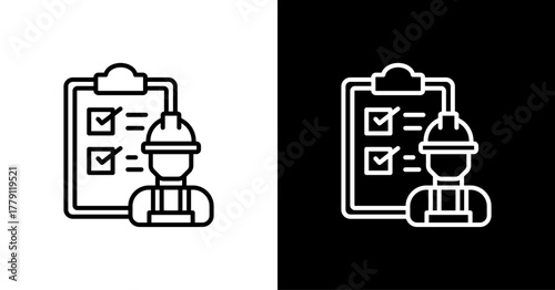 Quality Control  White Icon Set Design