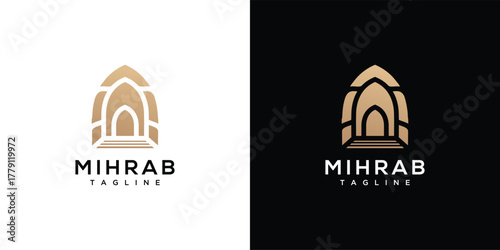 Mihrab inspiration logo design. Creative mihrab icon ideas.	