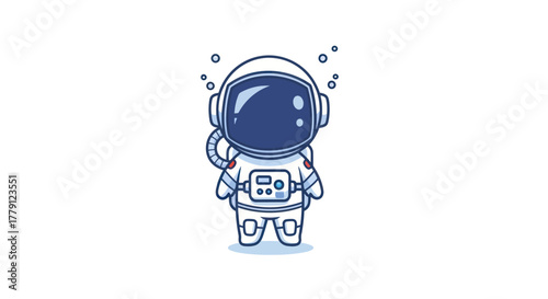 Astronaut in spacesuit illustration cartoon space exploration concept design