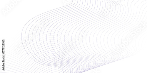Abstract purple smooth wave on a white background. Dynamic sound wave. Design element. Vector illustration. 