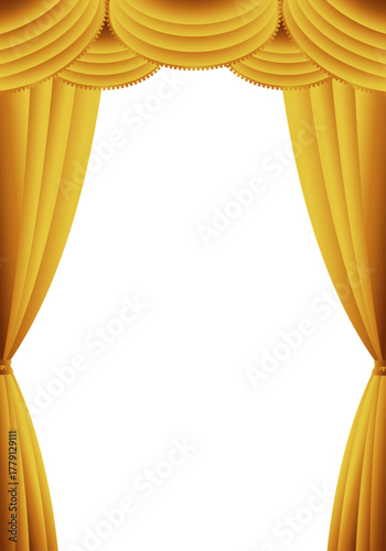 金色の幕　金のカーテン　金色の幕の舞台（タテ）