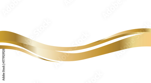 Shiny gold line decoration, elegant ribbon gradient, vector luxury banner design