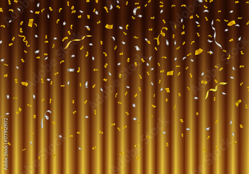 金色の幕　金のカーテン　紙吹雪（ヨコ）