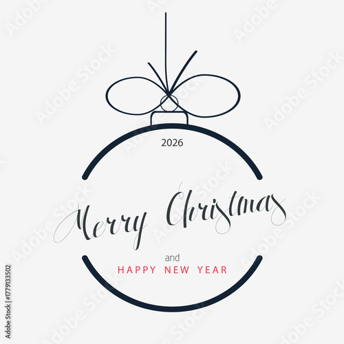 Minimalist Christmas Greeting Vector 2026. Perfect for greeting cards, invitations, posters, and festive branding.