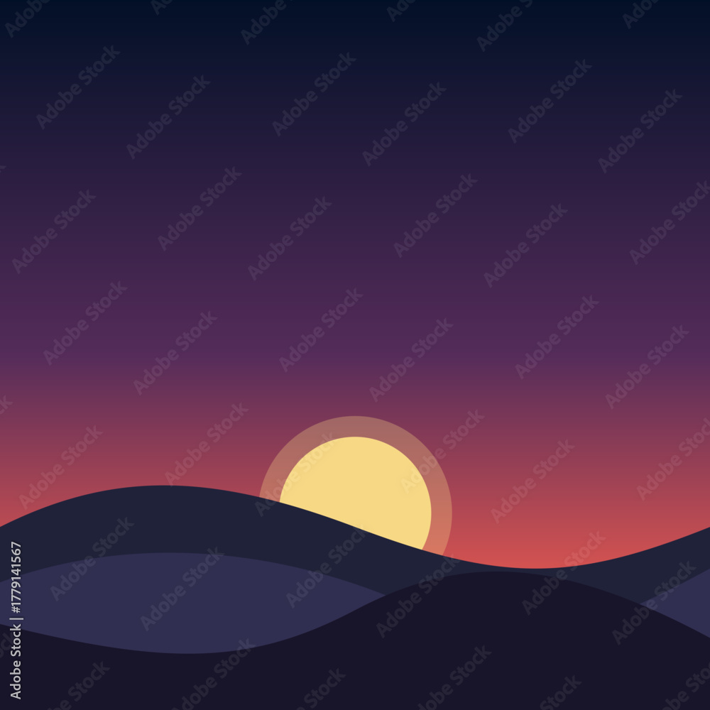 Obraz premium A minimalist city skyline at sunset