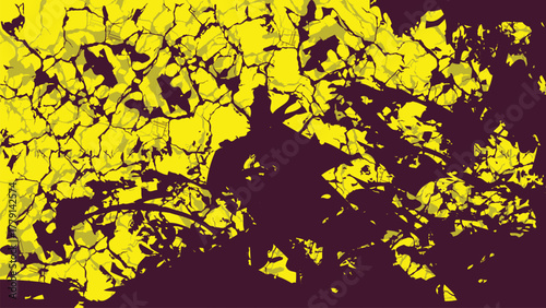 Grunge Crack Texture and Dark Shadow Vector Background